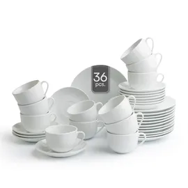 Home4You Kaffeeservice 36-tlg. rund weiß