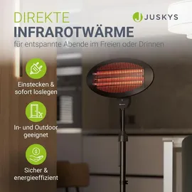 Juskys Infrarotstrahler 2000 W – Schwarz, außen
