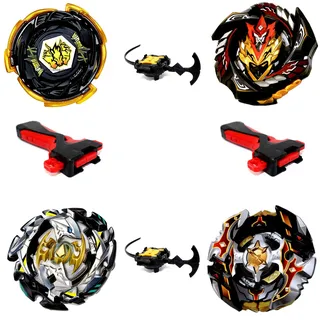 elrozo Bursttop 4er Legend Set B-00 / B-00-127 / B-00-128 / B-106 / + 2X Launcher + 2X Grip Kreisel für Burst Evolution Rise Surge GT Arena