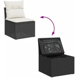 vidaXL Garten-Lounge-Set 9-tlg. schwarz