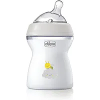 Chicco Natural Feeling Anti-Kolik Babyflasche für 2+ Monate, 250 ml, mit Weichem Silikonsauger und Doppelventil, Natürliches und Instinktives Gefühl beim Saugen, Kunststoffflasche