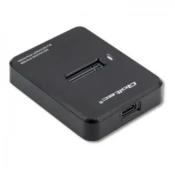 Qoltec 50313, SSD-Gehäuse, M.2, PCI Express, SATA, USB Anschluss, Schwarz