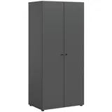 Livetastic Drehtürenschrank Darwin 80 x 176 x 51 cm Anthrazit