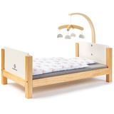 Musterkind MUSTERKIND® Puppenbett »Barlia, weiß/natur«, mit Mobile, weiß