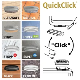 QuickClick Wagner QuickClick® Kunststoffgleiter Stuhlgleiter 4er-Set zum Anschrauben - 4X Basis + 8X Schraube + 4X Gleitaufsatz austauschbar - Kunststoff Hyper - Einsatz 32 x 15 mm - Made in DE - 15782900