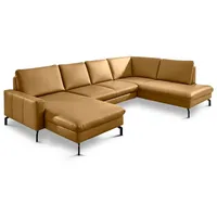 ComfortPlan Ecksofa Detroit Leder Kurkuma