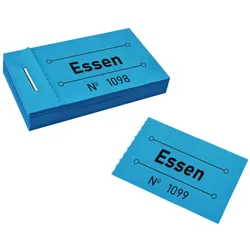 CombiCraft Wertmarken Block 'Essen' Blau - 5 Blöcke mit 50 Wertmarken pro Block