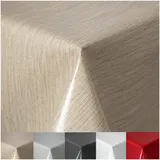 Wachstuchtischdecke Tischdecke abwaschbar PVC Plastik-Tischdecken Gartentischdecke RUND OVAL ECKIG Rechteckig Outdoor Wachs Tafeldecke (Beige, Oval 135x180cm)