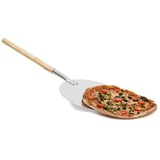 relaxdays Pizzaschieber Pizzaschaufel rund braun|silberfarben