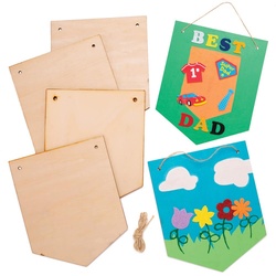 Holz Leinwand-Banner zum Aufhängen (pro Set 4) Basteln mit Holz