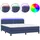 vidaXL Boxspringbett mit Matratze & LED Blau 180x200 cm Stoff