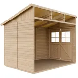 TIMBELA Anbau-Gartenhaus 2,97 x 2,02 m Beige
