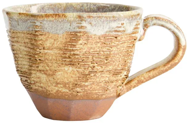 Tokyo Design Studio Porzellan Tasse mit Henkel – rostbraun-beige