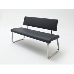 Sitzbank Arco - Leder Schwarz - Edelstahl - 155cm