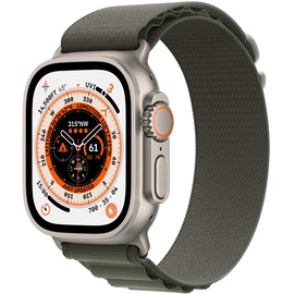 Apple Watch Ultra GPS+Cellular 49 mm Titaniumgehäuse, Alpine Loop grün L