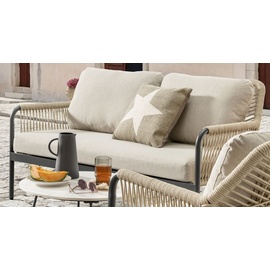 Destiny Sofa, Set GENUA 1xSofa, 2xSessel, 2xTisch Ø60x40cm & Ø40x50cm, beige