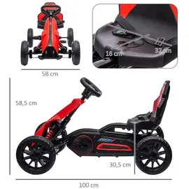 Homcom Go-Kart rot (100x58x59)