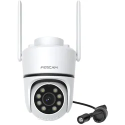 FOSCAM Black Weeks % | PD5 WLAN Überwachungskamera Weiß 8MP 3840x2160, PoE, IP66 Wetterfest, Personen- und Fahrzeugerkennung