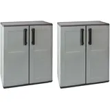 2x Kunststoffschrank Gartenschrank Balkonschrank Außenbereich XXL 68x37x84cm