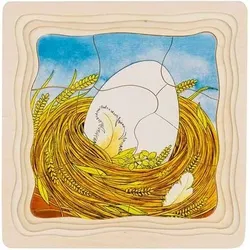 GOKI 57521 Schichtenpuzzle Das Huhn