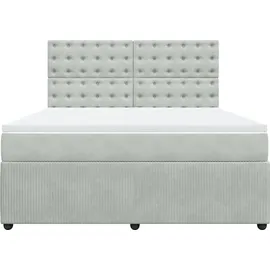 vidaXL Boxspringbett 180 x 200 cm Hellgrau