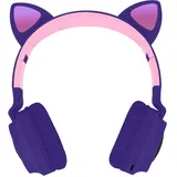 Avizar Kopfhörer mit LED Katzenohren Design Fuchsia