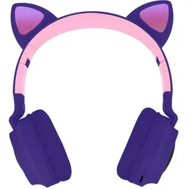 Avizar Kopfhörer mit LED Katzenohren Design Fuchsia
