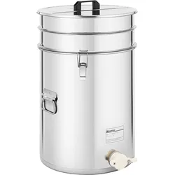 Wiesenfield Honigeimer - 50 L - mit Sieb, Deckel und Quetschhahn - Edelstahl WIE-HT-50