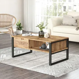 [en.casa] Couchtisch Laukaa Beige Eiche 100 x 60 x 44,5 cm