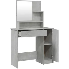 vidaXL Schminktisch mit Spiegel Betongrau 86,5x35x136 cm