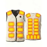 trends for living Funktionsweste Beheizbare Weste 24 Heizzonen 3 Einstellbare Wärmestufe Beheizte Weste Wasserdicht, warm, abriebfest, winddicht weiß 2XL