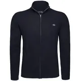 GANT Strickjacke, Extrafine Lambswool Zip Cardigan mit Logostickerei blau XXXL (62)
