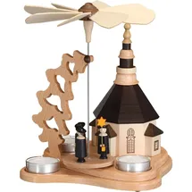 Zeidler Holzkunst Zeidler Holzkunst, Weihnachtsdeko, Kleine Pyramide mit Seiffener Kirche für 3 TL
