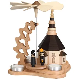 Zeidler Holzkunst Zeidler Holzkunst, Weihnachtsdeko, Kleine Pyramide mit Seiffener Kirche für 3 TL