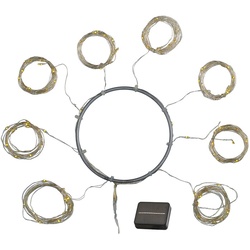 Solar LED-Lichterstränge Knirke Solar Parasol Sirius Kabel silberfarben