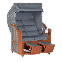SonnenPartner - Strandkorb Classic 2-sitzer Duo-style Halbliegemodell Onix/charcoal Mit Sonderausstatt