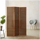 Homestyle4u 381, Paravent Raumteiler 3 teilig Bambus Sichtschutz Braun