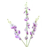 pofluany Lebensechte künstliche Orchideen, künstliche Orchideen, 3 Gabeln, realistisch, bunt, für Hochzeit, Zuhause, Büro, Tisch, Tafelaufsatz, Kunstblumen-Zweig, Violett und Weiß