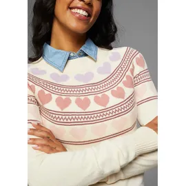 KangaROOS Norwegerpullover mit Herzen Gr. 48/50, beige-melange, , 56738322-48