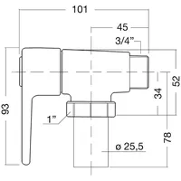 Benkiser WC-Druckspüler Benkiser Typ 810 nicht selbstschließend, chrom -