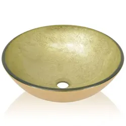 Waschbecken gehärtetes Glas | vidaXL : Farbe - Gold
