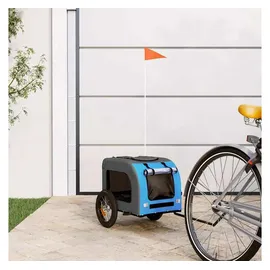 vidaXL Fahrradanhänger Hunde blau/grau 386432