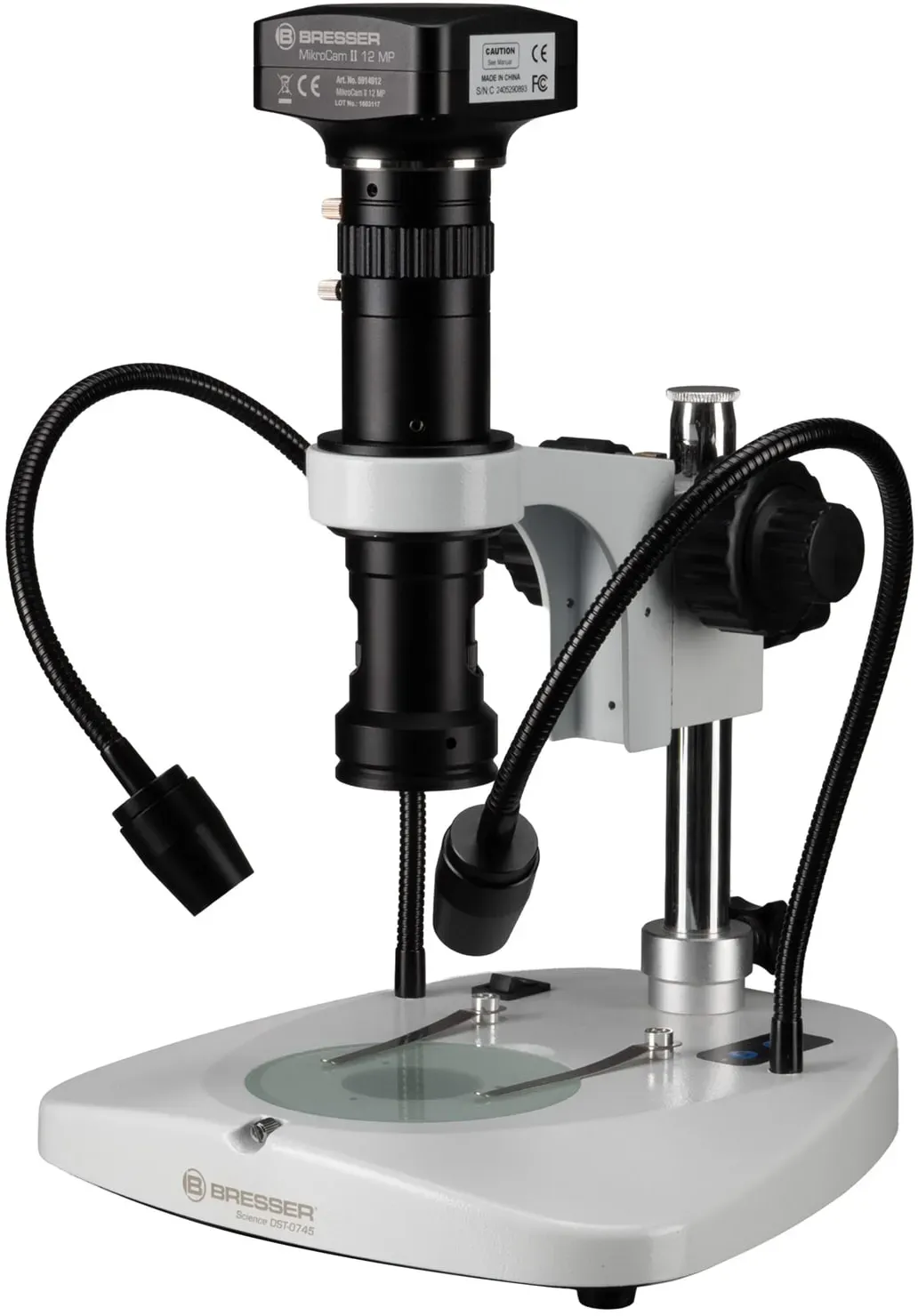 BRESSER DST-0745 Zoom-Optik mit MikroCamII Mikroskopkamera 12MP USB 3.0