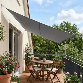 sunula Sonnensegel Balkon Polyester UV Schutz Sonnenschutz Terrasse Garten Rechteckig, Anthrazit 3 x 4 m