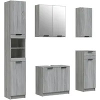 VidaXL Badmöbel-Set 5-tlg. Grau Sonoma-Eiche