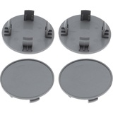 4 Nabenkappen Ø 64,0 mm - 48,0 mm / flach umrandet grau / Klebefläche