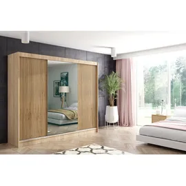 altdecor Schiebetürenschrank 250 x 215 x 61 cm Sonoma Eiche/Bronze