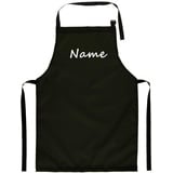 Ferocity Personalisierter Kinderschürze Kind Malschürze Kunstkittel Kochschürze Apron Werkschürze mit einem motiv schwarz Name [074] - 60 - 44 cm