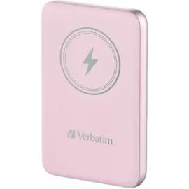 Verbatim Charge ́n ́Go Magnetic Power Bank 5000 mAh, Wireless Charger 15 W, 20 W PD per USB-C, Powerbank klein und magnetisch für iPhone 17/16/15/14/13 Pro, Samsung Galaxy S25 / S25 Plus, iPad, rosa