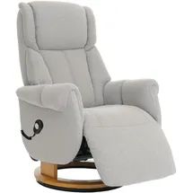 MCA Furniture MCA Relaxsessel + Aufstehhilfe HWC-N58, Fernsehsessel Sessel Fußstütze Bouclé Stoff Holz grau, Holz Natur